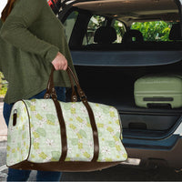 Hawaii Anthurium Tiare Pikake Lei Travel Bag Sage Green Lauhala Art Pattern