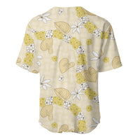 Hawaii Anthurium Tiare Pikake Lei Baseball Jersey Melemele Lauhala Art Pattern