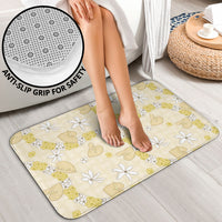 Hawaii Anthurium Tiare Pikake Lei Bathroom Set Melemele Lauhala Art Pattern
