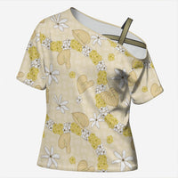 Hawaii Anthurium Tiare Pikake Lei Cross Shoulder Shirt Melemele Lauhala Art Pattern