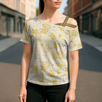 Hawaii Anthurium Tiare Pikake Lei Cross Shoulder Shirt Melemele Lauhala Art Pattern