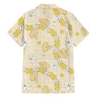 Hawaii Anthurium Tiare Pikake Lei Family Matching Off Shoulder Maxi Dress and Hawaiian Shirt Melemele Lauhala Art Pattern LT01 - Polynesian Pride