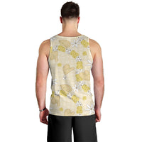 Hawaii Anthurium Tiare Pikake Lei Men Tank Top Melemele Lauhala Art Pattern