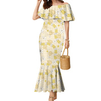 Hawaii Anthurium Tiare Pikake Lei Mermaid Dress Melemele Lauhala Art Pattern