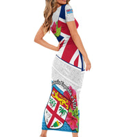 Fiji Day Family Matching Short Sleeve Bodycon Dress and Hawaiian Shirt Fijian Hibiscus Special Version LT01 - Polynesian Pride