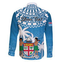 Personalised Fiji Family Matching Off Shoulder Long Sleeve Dress and Hawaiian Shirt Bula Fijian Tapa Pattern LT01 - Polynesian Pride