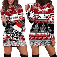Custom New Zealand Christmas Hoodie Dress Maori Meri Kirihimete Moko LT01 - Polynesian Pride