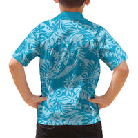 Tahiti Ninamu Tiare Floral Family Matching Short Sleeve Bodycon Dress and Hawaiian Shirt Monstera Palm Tropical Leaves LT01 - Polynesian Pride