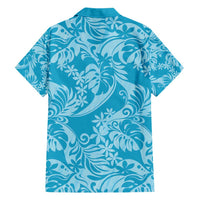 Tahiti Ninamu Tiare Floral Family Matching Short Sleeve Bodycon Dress and Hawaiian Shirt Monstera Palm Tropical Leaves LT01 - Polynesian Pride