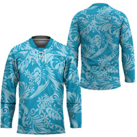 Tahiti Ninamu Tiare Floral Hockey Jersey Monstera Palm Tropical Leaves LT01 - Polynesian Pride