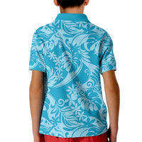 Tahiti Ninamu Tiare Floral Kid Polo Shirt Monstera Palm Tropical Leaves LT01 - Polynesian Pride