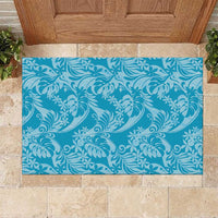 Tahiti Ninamu Tiare Floral Rubber Doormat Monstera Palm Tropical Leaves - Polynesian Pride