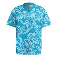 Tahiti Ninamu Tiare Floral Rugby Jersey Monstera Palm Tropical Leaves - Polynesian Pride