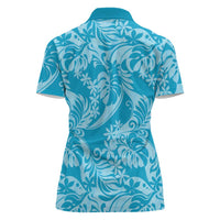 Tahiti Ninamu Tiare Floral Women Polo Shirt Monstera Palm Tropical Leaves LT01 - Polynesian Pride