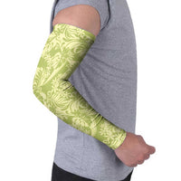 Tahiti Olive Tiare Floral Arm Sleeves Monstera Palm Tropical Leaves - Polynesian Pride
