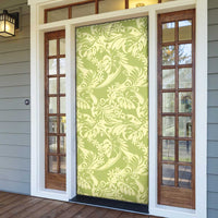 Tahiti Olive Tiare Floral Door Cover Monstera Palm Tropical Leaves - Polynesian Pride