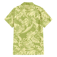 Tahiti Olive Tiare Floral Family Matching Long Sleeve Bodycon Dress and Hawaiian Shirt Monstera Palm Tropical Leaves LT01 - Polynesian Pride