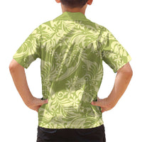 Tahiti Olive Tiare Floral Family Matching Off Shoulder Short Dress and Hawaiian Shirt Monstera Palm Tropical Leaves LT01 - Polynesian Pride