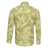 Tahiti Olive Tiare Floral Family Matching Summer Maxi Dress and Hawaiian Shirt Monstera Palm Tropical Leaves LT01 - Polynesian Pride