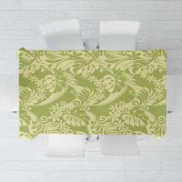 Tahiti Olive Tiare Floral Tablecloth Monstera Palm Tropical Leaves - Polynesian Pride