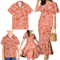 Tahiti Puatou Tiare Floral Family Matching Mermaid Dress and Hawaiian Shirt Monstera Palm Tropical Leaves LT01 - Polynesian Pride