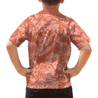 Tahiti Puatou Tiare Floral Family Matching Off The Shoulder Long Sleeve Dress and Hawaiian Shirt Monstera Palm Tropical Leaves LT01 - Polynesian Pride