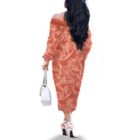 Tahiti Puatou Tiare Floral Family Matching Off The Shoulder Long Sleeve Dress and Hawaiian Shirt Monstera Palm Tropical Leaves LT01 - Polynesian Pride
