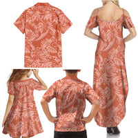 Tahiti Puatou Tiare Floral Family Matching Summer Maxi Dress and Hawaiian Shirt Monstera Palm Tropical Leaves LT01 - Polynesian Pride