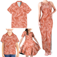 Tahiti Puatou Tiare Floral Family Matching Tank Maxi Dress and Hawaiian Shirt Monstera Palm Tropical Leaves LT01 - Polynesian Pride