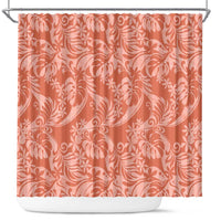 Tahiti Puatou Tiare Floral Shower Curtain Monstera Palm Tropical Leaves - Polynesian Pride