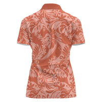 Tahiti Puatou Tiare Floral Women Polo Shirt Monstera Palm Tropical Leaves LT01 - Polynesian Pride