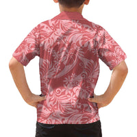 Tahiti Tarona Tiare Floral Family Matching Off The Shoulder Long Sleeve Dress and Hawaiian Shirt Monstera Palm Tropical Leaves LT01 - Polynesian Pride