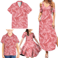 Tahiti Tarona Tiare Floral Family Matching Summer Maxi Dress and Hawaiian Shirt Monstera Palm Tropical Leaves LT01 - Polynesian Pride