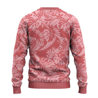 Tahiti Tarona Tiare Floral Ugly Christmas Sweater Monstera Palm Tropical Leaves - Polynesian Pride