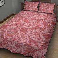 Tahiti Tarona Tiare Floral Quilt Bed Set Monstera Palm Tropical Leaves - Polynesian Pride