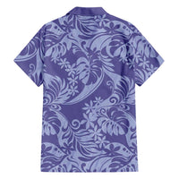 Tahiti Vareau Tiare Floral Family Matching Off The Shoulder Long Sleeve Dress and Hawaiian Shirt Monstera Palm Tropical Leaves LT01 - Polynesian Pride