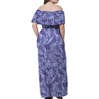 Tahiti Vareau Tiare Floral Family Matching Off Shoulder Maxi Dress and Hawaiian Shirt Monstera Palm Tropical Leaves LT01 - Polynesian Pride