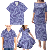Tahiti Vareau Tiare Floral Family Matching Puletasi and Hawaiian Shirt Monstera Palm Tropical Leaves LT01 - Polynesian Pride