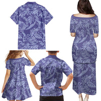 Tahiti Vareau Tiare Floral Family Matching Puletasi and Hawaiian Shirt Monstera Palm Tropical Leaves LT01 - Polynesian Pride