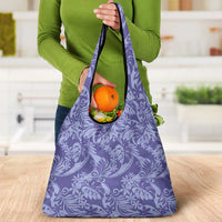 Tahiti Vareau Tiare Floral Grocery Bag Monstera Palm Tropical Leaves - Polynesian Pride