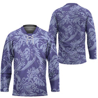Tahiti Vareau Tiare Floral Hockey Jersey Monstera Palm Tropical Leaves - Polynesian Pride