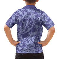 Tahiti Vareau Tiare Floral Kid Hawaiian Shirt Monstera Palm Tropical Leaves - Polynesian Pride