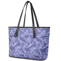 Tahiti Vareau Tiare Floral Leather Tote Bag Monstera Palm Tropical Leaves - Polynesian Pride