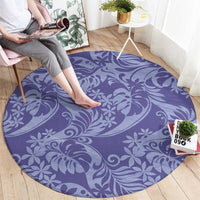 Tahiti Vareau Tiare Floral Round Carpet Monstera Palm Tropical Leaves - Polynesian Pride