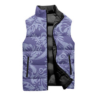 Tahiti Vareau Tiare Floral Sleeveless Puffer Jacket Monstera Palm Tropical Leaves - Polynesian Pride