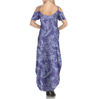 Tahiti Vareau Tiare Floral Summer Maxi Dress Monstera Palm Tropical Leaves - Polynesian Pride