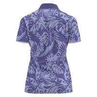 Tahiti Vareau Tiare Floral Women Polo Shirt Monstera Palm Tropical Leaves LT01 - Polynesian Pride