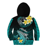 Hawaii Kid Hoodie Polynesian Shark with Kakau Turquoise Version LT01 - Polynesian Pride
