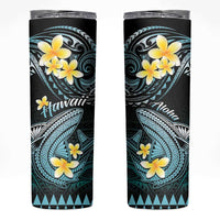 Hawaii Skinny Tumbler Polynesian Shark with Kakau Turquoise Version