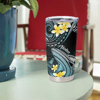 Personalised Hawaii Tumbler Cup Polynesian Shark with Kakau Turquoise Version